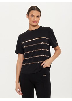 EA7 Emporio Armani T-Shirt 6DTT26 TJDZZ 1200 Czarny Regular Fit ze sklepu MODIVO w kategorii Bluzki damskie - zdjęcie 181181405