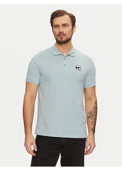 KARL LAGERFELD Polo 745710 551224 Błękitny Regular Fit ze sklepu MODIVO w kategorii T-shirty męskie - zdjęcie 181182016