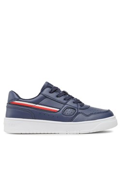 Tommy Hilfiger Sneakersy Stripes Low Cut Lace-Up Sneaker T3X9-32848-1355 S Granatowy ze sklepu MODIVO w kategorii Trampki dziecięce - zdjęcie 181182668