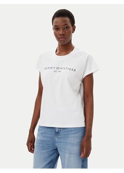 Tommy Hilfiger T-Shirt WW0WW46113 Biały Regular Fit ze sklepu MODIVO w kategorii Bluzki damskie - zdjęcie 181182897