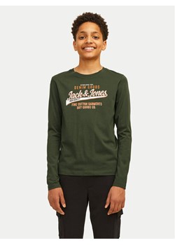Jack&Jones Junior Bluzka Logo 12258882 Zielony Regular Fit ze sklepu MODIVO w kategorii T-shirty chłopięce - zdjęcie 181183047