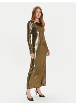 TWINSET Sukienka koktajlowa 242TT2360 Złoty Slim Fit ze sklepu MODIVO w kategorii Sukienki - zdjęcie 181183147
