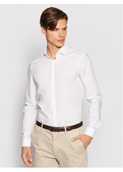 Calvin Klein Koszula 2ply Poplin Stretch Slim Shirt K10K103025 Biały Slim Fit ze sklepu MODIVO w kategorii Koszule męskie - zdjęcie 181183398