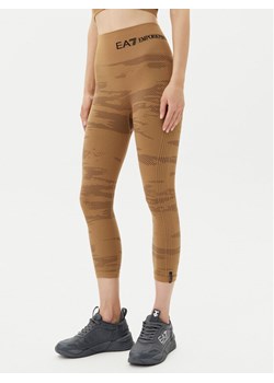 EA7 Emporio Armani Legginsy 7W000518 AF13714 U6054 Brązowy Slim Fit ze sklepu MODIVO w kategorii Spodnie damskie - zdjęcie 181183905