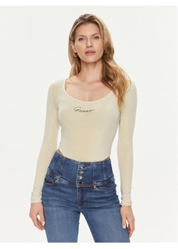 Guess Body Allycia V4RP05 KC2V0 Beżowy Slim Fit ze sklepu MODIVO w kategorii Bluzki damskie - zdjęcie 181183928