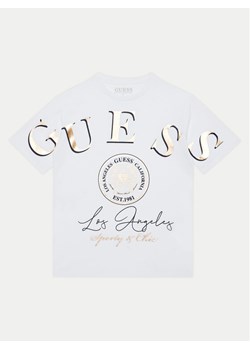 Guess T-Shirt J5RI28 K8HM4 Biały Regular Fit ze sklepu MODIVO w kategorii Bluzki dziewczęce - zdjęcie 181183958