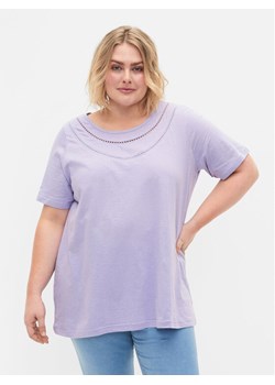 Zizzi T-Shirt V50220A Fioletowy Regular Fit ze sklepu MODIVO w kategorii Bluzki damskie - zdjęcie 181184419