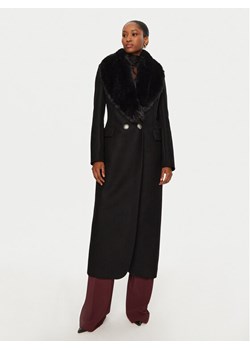 YES LONDON Płaszcz wełniany CD1184/ECO Czarny Regular Fit ze sklepu MODIVO w kategorii Płaszcze damskie - zdjęcie 181186025