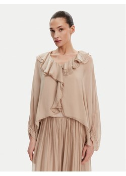 ViCOLO Bluzka TD0019 Beżowy Oversize ze sklepu MODIVO w kategorii Bluzki damskie - zdjęcie 181186627