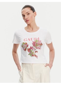 Gaudi T-Shirt 511BD64036 Biały Regular Fit ze sklepu MODIVO w kategorii Bluzki damskie - zdjęcie 181187019