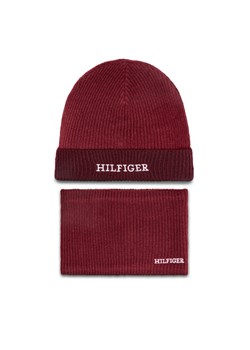 Tommy Hilfiger Komplet czapka i komin AU0AU01938 Czerwony ze sklepu MODIVO w kategorii Czapki dziecięce - zdjęcie 181187365