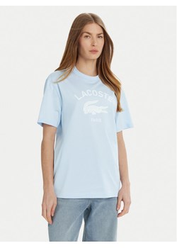 Lacoste T-Shirt TH2733 Błękitny Regular Fit ze sklepu MODIVO w kategorii Bluzki damskie - zdjęcie 181187635