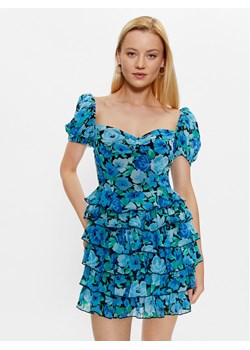 ROTATE Sukienka koktajlowa Chiffon Mini 1001101324 Niebieski Regular Fit ze sklepu MODIVO w kategorii Sukienki - zdjęcie 181187675