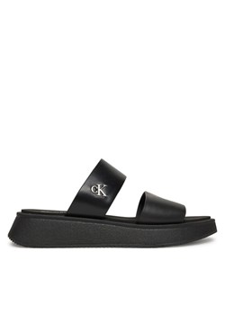 Calvin Klein Jeans Klapki Sandal Slide Double Strap YW0YW01694 Czarny - id: 0000304825798 - marki Calvin Klein - 181187828 Calvin Klein Jeans Klapki Sandal Slide Double Strap YW0YW01694 Czarny ze sklepu MODIVO w kategorii Klapki damskie - zdjęcie 181187828