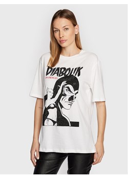 Pinko T-Shirt DIABOLIK Fabiola 1L1099 Y5SN Biały Regular Fit ze sklepu MODIVO w kategorii Bluzki damskie - zdjęcie 181187977