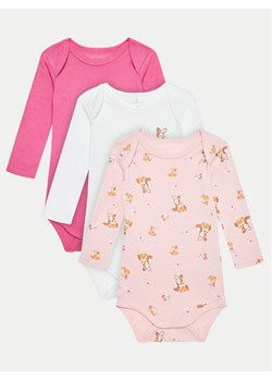 NAME IT Komplet 3 par body dziecięcych 13232731 Różowy ze sklepu MODIVO w kategorii Body niemowlęce - zdjęcie 181188648