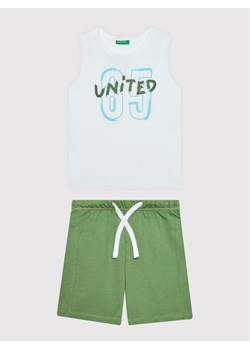 United Colors Of Benetton Komplet top i spodenki 3096CK001 Biały Regular Fit ze sklepu MODIVO w kategorii Komplety chłopięce - zdjęcie 181188649