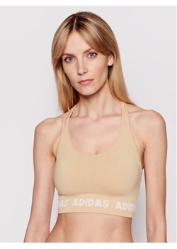 adidas Biustonosz sportowy T Aeroknit GV5122 Żółty ze sklepu MODIVO w kategorii Biustonosze - zdjęcie 181189177