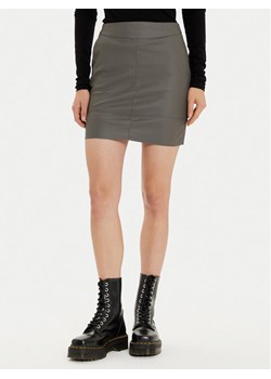 ONLY Spódnica z imitacji skóry Base 15164809 Szary Slim Fit ze sklepu MODIVO w kategorii Spódnice - zdjęcie 181189477