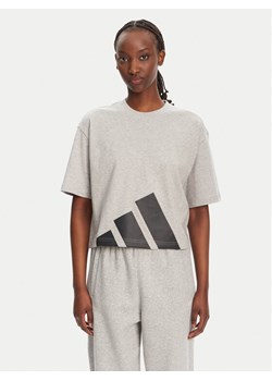 adidas T-Shirt Essentials Big Logo Boyfriend JG8738 Szary Loose Fit ze sklepu MODIVO w kategorii Bluzki damskie - zdjęcie 181189656