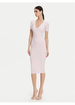 Elisabetta Franchi Sukienka dzianinowa AM-53S-51E2 Różowy Slim Fit ze sklepu MODIVO w kategorii Sukienki - zdjęcie 181189886