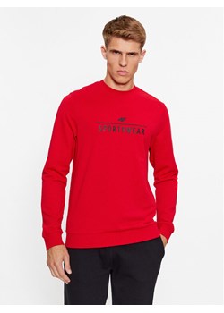 4F Bluza 4FAW23TSWSM692 Czerwony Regular Fit ze sklepu MODIVO w kategorii Bluzy męskie - zdjęcie 181190688