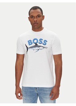 BOSS T-Shirt Bossfish 50539196 Écru Regular Fit ze sklepu MODIVO w kategorii T-shirty męskie - zdjęcie 181190966