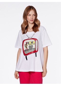 LOVE MOSCHINO T-Shirt W4H8301M 3876 Biały Relaxed Fit ze sklepu MODIVO w kategorii Bluzki damskie - zdjęcie 181191169