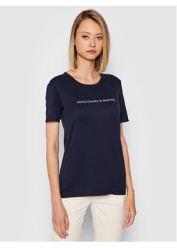 United Colors Of Benetton T-Shirt 3GA2E16A2 Granatowy Regular Fit ze sklepu MODIVO w kategorii Bluzki damskie - zdjęcie 181191357