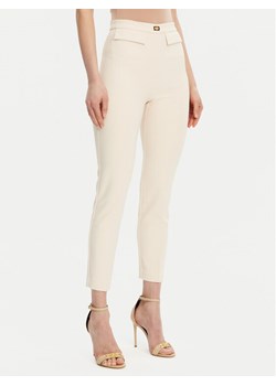 Elisabetta Franchi Spodnie materiałowe PA-077-51E2-V320 Écru Regular Fit ze sklepu MODIVO w kategorii Spodnie damskie - zdjęcie 181191428