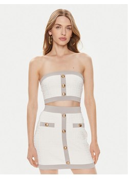 Elisabetta Franchi Bluzka TK-15B-42E2-004477 Biały Slim Fit ze sklepu MODIVO w kategorii Bluzki damskie - zdjęcie 181191647
