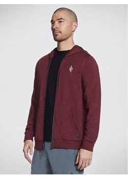 Skechers Kurtka przejściowa Knits Ultra Go Full Zip Hoodie JA26 Czerwony Regular Fit ze sklepu MODIVO w kategorii Kurtki męskie - zdjęcie 181191919