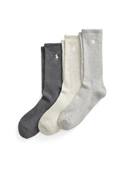 Polo Ralph Lauren Zestaw 3 par wysokich skarpet męskich 449875584002 Szary ze sklepu MODIVO w kategorii Skarpetki męskie - zdjęcie 181192157