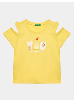 United Colors Of Benetton T-Shirt 3096G108X Żółty Regular Fit ze sklepu MODIVO w kategorii Bluzki dziewczęce - zdjęcie 181192265