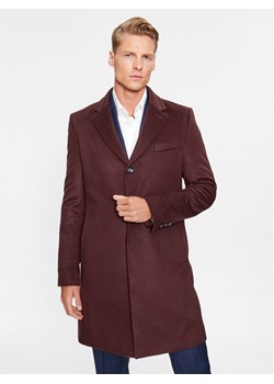 Boss Płaszcz wełniany H-Hyde-234 50502327 Bordowy Slim Fit ze sklepu MODIVO w kategorii Płaszcze męskie - zdjęcie 181192276
