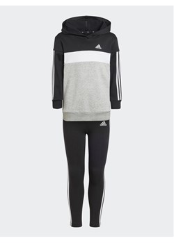 adidas Komplet bluza i legginsy Tiberio 3-Stripes Colorblock Fleece IJ6327 Czarny Slim Fit ze sklepu MODIVO w kategorii Dresy chłopięce - zdjęcie 181192526