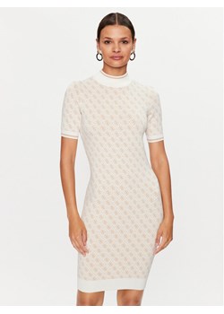 Guess Sukienka dzianinowa W3YK39 Z37K0 Beżowy Bodycon Fit ze sklepu MODIVO w kategorii Sukienki - zdjęcie 181192685