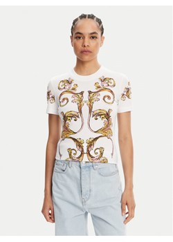Versace Jeans Couture T-Shirt 78HAH6P8 Biały Slim Fit ze sklepu MODIVO w kategorii Bluzki damskie - zdjęcie 181193458