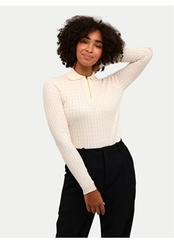 Kaffe Sweter Flora 10508952 Beżowy Slim Fit ze sklepu MODIVO w kategorii Swetry damskie - zdjęcie 181193496
