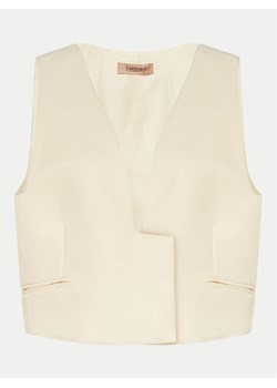 TWINSET Kamizelka garniturowa 241TT2100 Écru Slim Fit ze sklepu MODIVO w kategorii Kamizelki damskie - zdjęcie 181193927