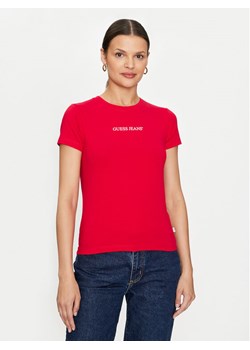 Guess Jeans T-Shirt W4YI01 J1314 Czerwony Slim Fit ze sklepu MODIVO w kategorii Bluzki damskie - zdjęcie 181194086