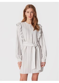Tommy Hilfiger Sukienka koszulowa Stripe Short Frill WW0WW37587 Biały Regular Fit ze sklepu MODIVO w kategorii Sukienki - zdjęcie 181194387