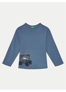 United Colors Of Benetton Bluzka 3ATNG10G7 Niebieski Regular Fit ze sklepu MODIVO w kategorii T-shirty chłopięce - zdjęcie 181194618