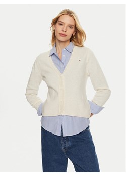 Tommy Hilfiger Kardigan WW0WW43092 Beżowy Regular Fit ze sklepu MODIVO w kategorii Swetry damskie - zdjęcie 181194728