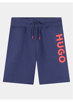 Hugo Szorty sportowe G00034 S Granatowy Regular Fit ze sklepu MODIVO w kategorii Spodenki chłopięce - zdjęcie 181196197