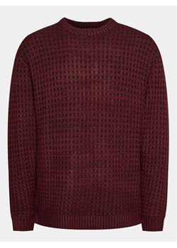 Redefined Rebel Sweter 222048 Bordowy Regular Fit ze sklepu MODIVO w kategorii Swetry męskie - zdjęcie 181196228