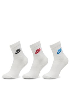 Nike Zestaw 3 par wysokich skarpet damskich DX5025 Biały ze sklepu MODIVO w kategorii Skarpetki damskie - zdjęcie 181196245