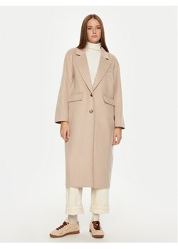 American Vintage Płaszcz wełniany Dadoulove DADO17KH24 Beżowy Oversize ze sklepu MODIVO w kategorii Płaszcze damskie - zdjęcie 181196269