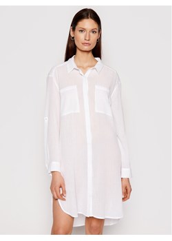 Seafolly Tunika Crinkle Twill 53108-CU Biały Regular Fit ze sklepu MODIVO w kategorii Koszule damskie - zdjęcie 181196387