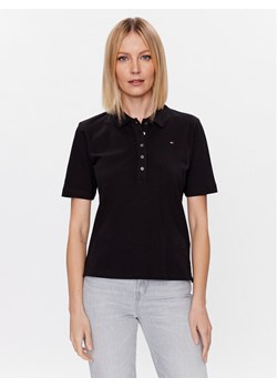 Tommy Hilfiger Polo Pique WW0WW37820 Czarny Regular Fit ze sklepu MODIVO w kategorii Bluzki damskie - zdjęcie 181197438